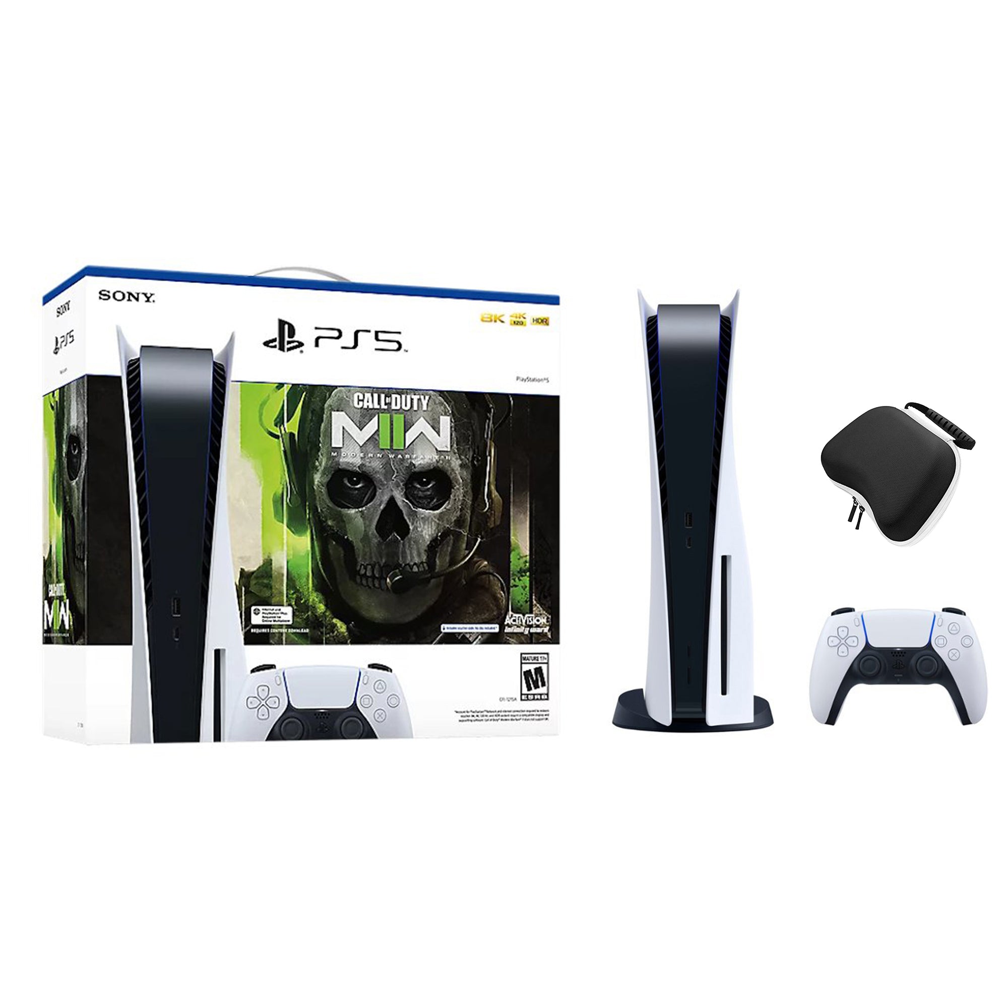 PlayStation 5 Disc Edition Call of Duty Modern Warfare II Bundle and Mytrix Controller Case - White, PS5 825GB Gaming Console PlayStation 5 Disc Edition Call of Duty Modern Warfare II Bundle and Mytrix Controller Case - White, PS5 825GB Gaming Console